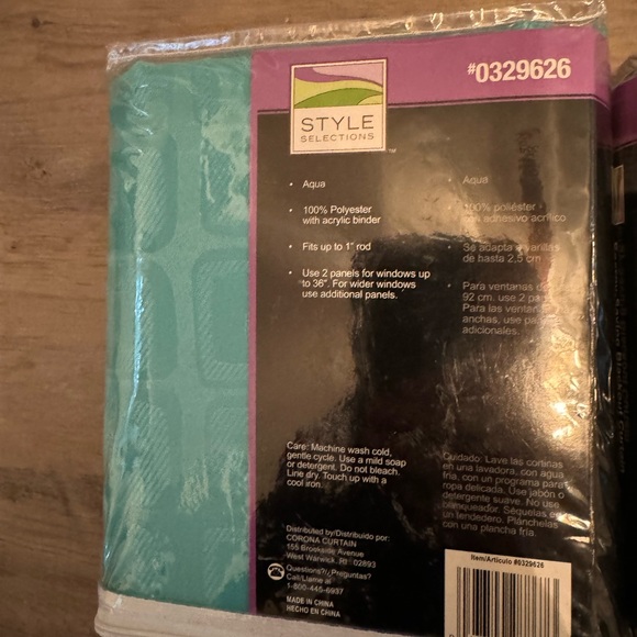 Set of teal curtains - Picture 2 of 2